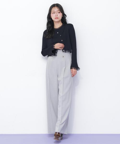 JILL by JILL STUART(ジルバイジルスチュアート)の「<アンサンブル対応>シアートリムショートカーディガン(ニット/セーター・レディース・ブラック/ホワイト/ホワイト系その他/ピンク・FREE)」の5枚目の写真