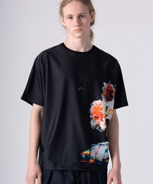 rehacer（レアセル）の「rehacer : × everglouu Contrast Dolman Cutsew / エバーグロー コントラストドルマンカットソー（Tシャツ/カットソー・メンズ・ブラック・SMALL/MEDIUM/LARGE/X-LARGE）」の2枚目の写真