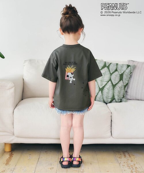PEANUTS(ピーナッツ)の「PEANUTS フォトアートTシャツ(Tシャツ/カットソー・キッズ・サックスブルー/チャコール/オフホワイト・90/80/140/130/120/110/100)」の5枚目の写真