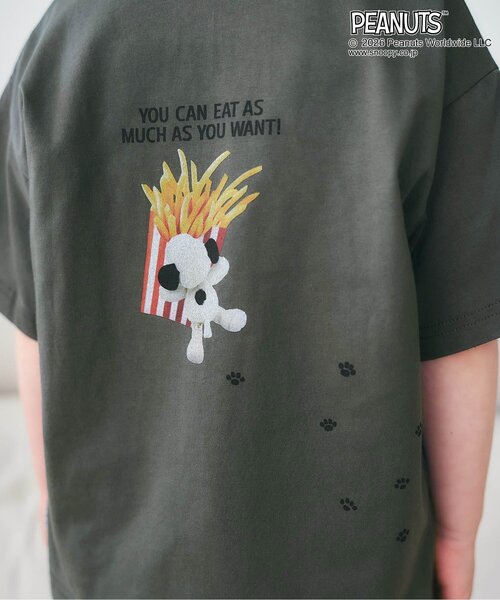 PEANUTS(ピーナッツ)の「PEANUTS フォトアートTシャツ(Tシャツ/カットソー・キッズ・サックスブルー/チャコール/オフホワイト・90/80/140/130/120/110/100)」の7枚目の写真