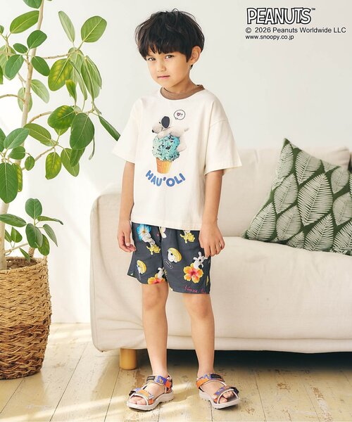 PEANUTS(ピーナッツ)の「PEANUTS フォトアートTシャツ(Tシャツ/カットソー・キッズ・サックスブルー/チャコール/オフホワイト・90/80/140/130/120/110/100)」の9枚目の写真
