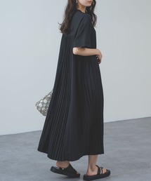 【refinedworks】セレモニー にも◎半袖 上品 プリーツ ワンピース