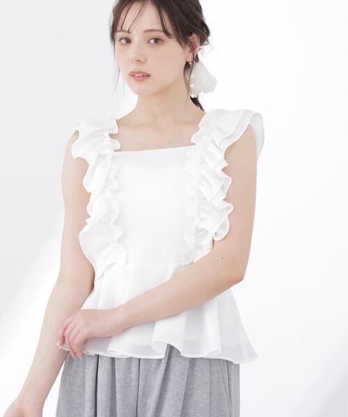 PROPORTION BODY DRESSING(プロポーションボディドレッシング)の「フリルブラウス / 1216110500(シャツ/ブラウス・レディース・ブラック/ピンク/ホワイト・FREE)」の2枚目の写真