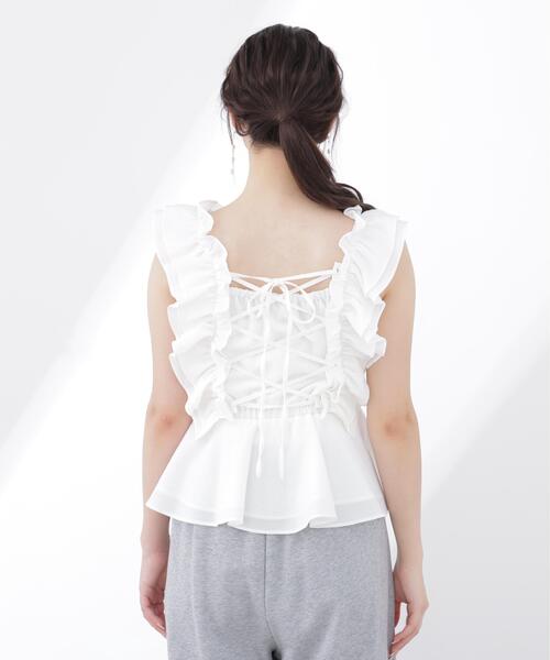 PROPORTION BODY DRESSING(プロポーションボディドレッシング)の「フリルブラウス / 1216110500(シャツ/ブラウス・レディース・ブラック/ピンク/ホワイト・FREE)」の7枚目の写真