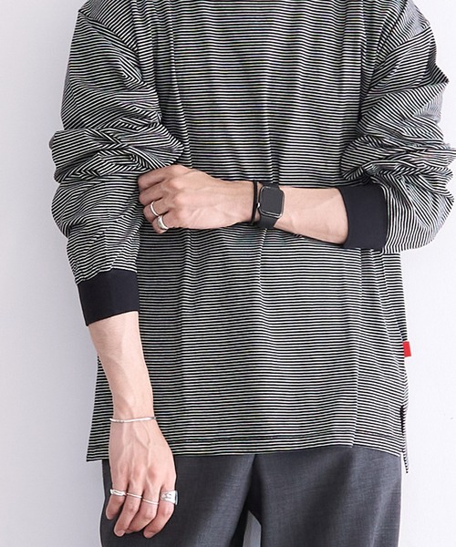 Healthknit(ヘルスニット)の「Healthknit Classic Border Jersey Side Slit Crewneck サイドスリットロングTシャツ L/S (#51055)(Tシャツ/カットソー・メンズ・ブラック系その他・MEDIUM/LARGE/X-LARGE)」の10枚目の写真