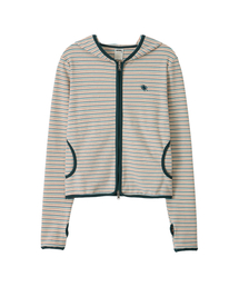 DANDEL（ダンデル）の「DD stripe trim hoodie zip-up (MINT)（パーカー）」