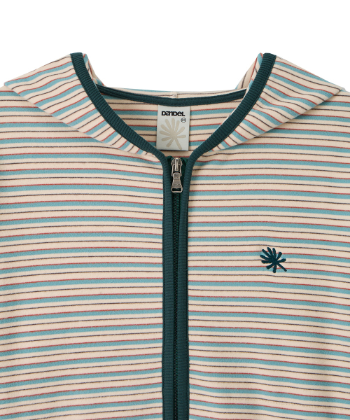 DANDEL（ダンデル）の「DD stripe trim hoodie zip-up (MINT)（パーカー・レディース・その他・OS）」の2枚目の写真