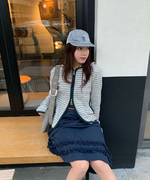 DANDEL（ダンデル）の「DD stripe trim hoodie zip-up (MINT)（パーカー・レディース・その他・OS）」の6枚目の写真