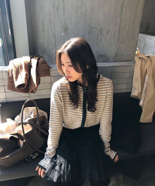 DANDEL（ダンデル）の「DD stripe trim hoodie zip-up (MINT)（パーカー・レディース・その他・OS）」の9枚目の写真