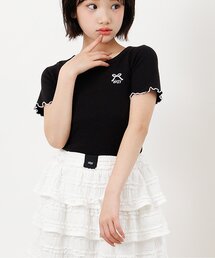 algy | 【puchily プチプラライン】フリル リブ半袖Tシャツ(Tシャツ/カットソー)