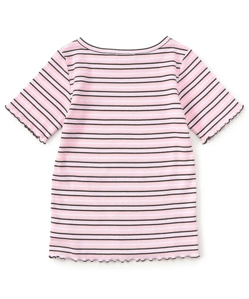 algy（アルジー）の「【puchily プチプラライン】フリル リブ半袖Tシャツ（Tシャツ/カットソー・キッズ・ブラック/サックスブルー/オフホワイト/ピンク・130/120/160/150/140）」の8枚目の写真