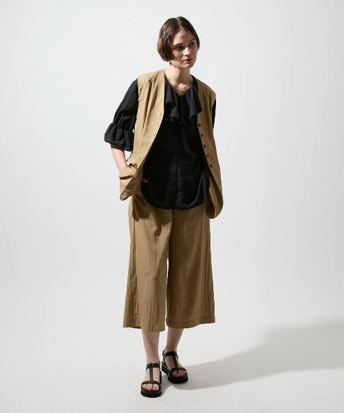 leswel(レスウェル)の「【M/L】【接触冷感】リネンライクガウチョ(その他パンツ・レディース・ブラウン/ブラック・M/L)」の10枚目の写真