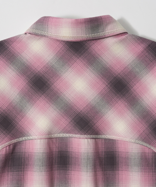 GARMENTS FAB（ガーメンツファブ）の「Zig-Zag Stitch Check shirts (PINK)（シャツ/ブラウス・レディース・その他・LARGE/MEDIUM）」の5枚目の写真