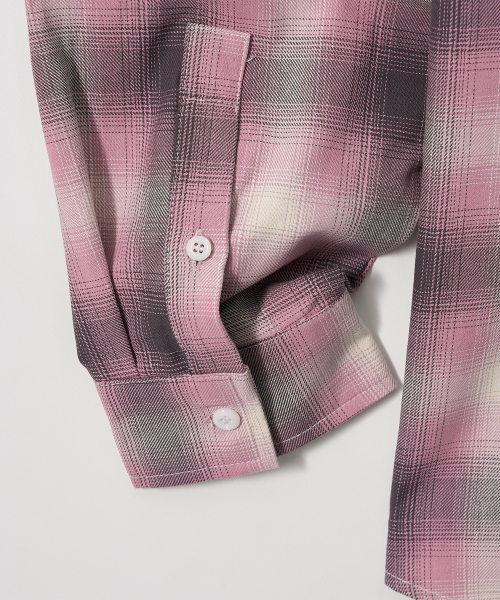 GARMENTS FAB（ガーメンツファブ）の「Zig-Zag Stitch Check shirts (PINK)（シャツ/ブラウス・レディース・その他・LARGE/MEDIUM）」の6枚目の写真
