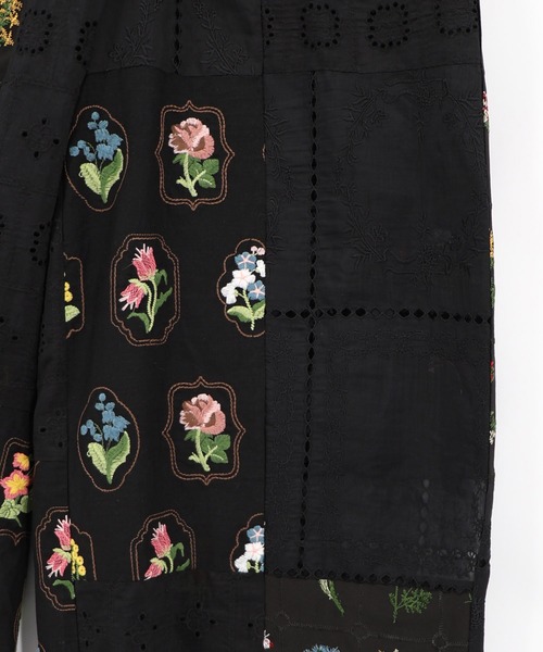 ScoLar(スカラー)の「162602:花刺繍×コットンレース×シアー 異素材パンツ(その他パンツ・レディース・ブラック/オフホワイト・M)」の14枚目の写真