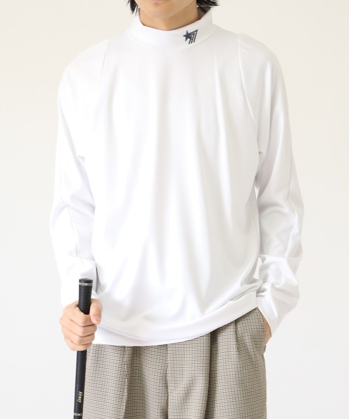 stella77golf(ステラセブンティーンセブンゴルフ)の「AC-TEX素材ハイネックゴルフ長袖(Tシャツ/カットソー・メンズ・ブラック/ホワイト・XL/XXL/M)」の1枚目の写真