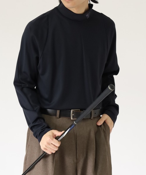 stella77golf(ステラセブンティーンセブンゴルフ)の「AC-TEX素材ハイネックゴルフ長袖(Tシャツ/カットソー・メンズ・ブラック/ホワイト・XL/XXL/M)」の2枚目の写真