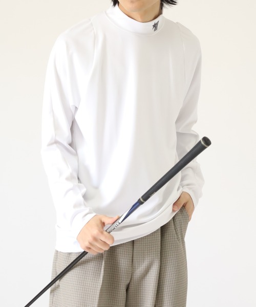 stella77golf(ステラセブンティーンセブンゴルフ)の「AC-TEX素材ハイネックゴルフ長袖(Tシャツ/カットソー・メンズ・ブラック/ホワイト・XL/XXL/M)」の3枚目の写真