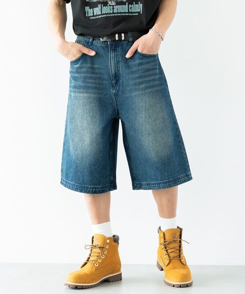 CRAFT STANDARD BOUTIQUE(クラフトスタンダードブティック)の「デニムバギーショーツ(その他パンツ・メンズ・インディゴブルー/ブラック・L/M)」の1枚目の写真
