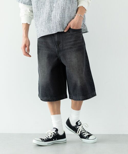 CRAFT STANDARD BOUTIQUE(クラフトスタンダードブティック)の「デニムバギーショーツ(その他パンツ・メンズ・インディゴブルー/ブラック・L/M)」の2枚目の写真