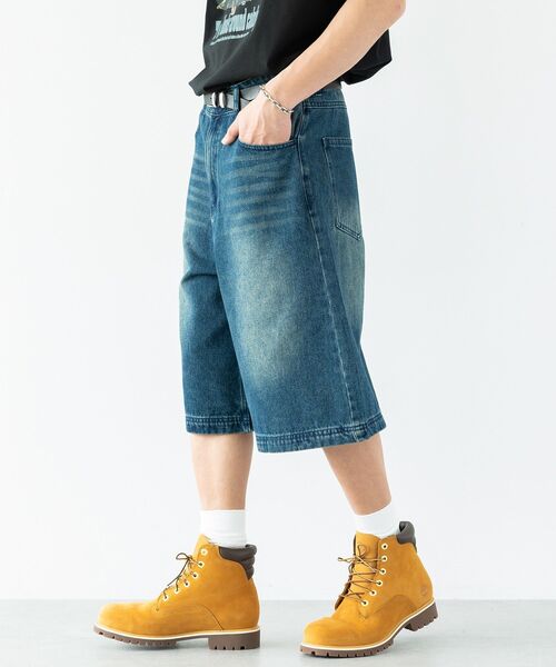 CRAFT STANDARD BOUTIQUE(クラフトスタンダードブティック)の「デニムバギーショーツ(その他パンツ・メンズ・インディゴブルー/ブラック・L/M)」の4枚目の写真