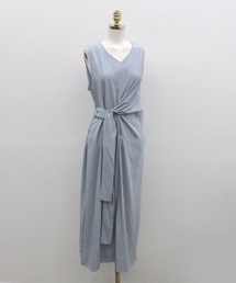 AMAJI（アマジ）の「Vネック ノースリーブ サイドリボン ワンピース（ワンピース）」