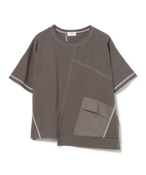 BEAMS HEART（ビームスハート）の「パッチワーク 切り替え プルオーバー（Tシャツ/カットソー・レディース・チャコールグレー/ネイビー/オリーブ/ホワイト系その他5・FREE）」の2枚目の写真