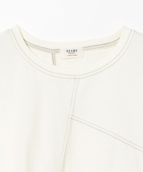 BEAMS HEART（ビームスハート）の「パッチワーク 切り替え プルオーバー（Tシャツ/カットソー・レディース・チャコールグレー/ネイビー/オリーブ/ホワイト系その他5・FREE）」の6枚目の写真