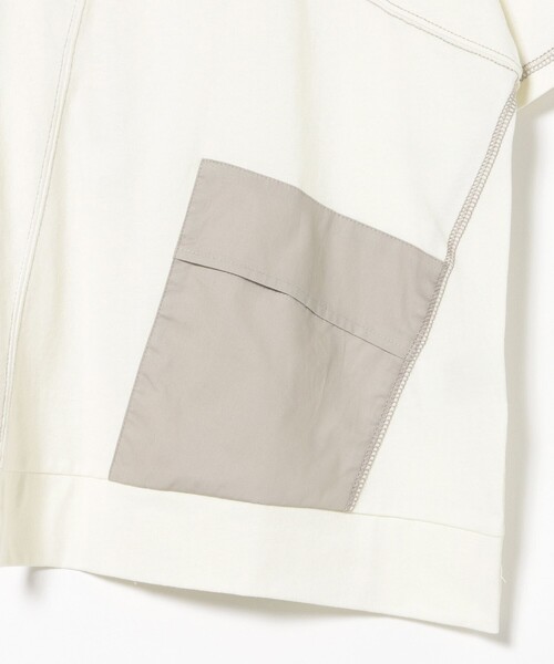 BEAMS HEART（ビームスハート）の「パッチワーク 切り替え プルオーバー（Tシャツ/カットソー・レディース・チャコールグレー/ネイビー/オリーブ/ホワイト系その他5・FREE）」の7枚目の写真