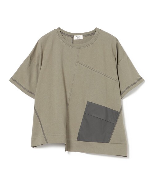 BEAMS HEART（ビームスハート）の「パッチワーク 切り替え プルオーバー（Tシャツ/カットソー・レディース・チャコールグレー/ネイビー/オリーブ/ホワイト系その他5・FREE）」の14枚目の写真