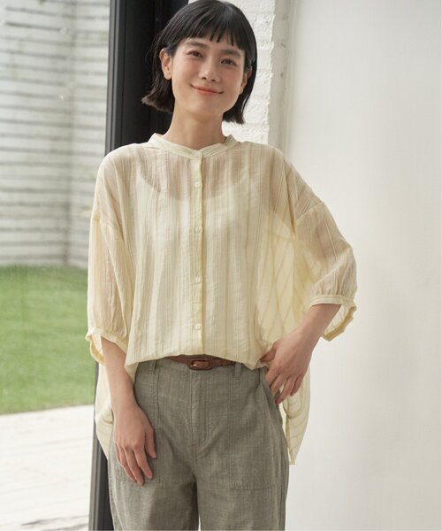 LBC(エルビーシー)の「楊柳バックシャーリングブラウス(シャツ/ブラウス・レディース・ホワイト/イエロー/ブラック/ライトブルー・M)」の16枚目の写真