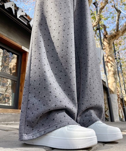 Miniministore(ミニミニストア)の「レース切り替えドット柄 ワイドパンツ美脚(その他パンツ・レディース・ブラック/グレー・3XL/M/XL/L/2XL)」の15枚目の写真