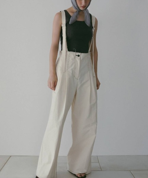 anuke(アンヌーク)の「Suspenders Wide Pants 62610704(その他パンツ・メンズ・オフホワイト/ブラック・36/38)」の9枚目の写真