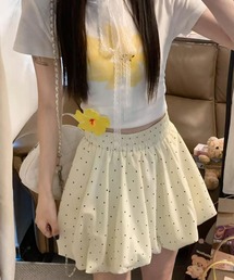 Nia(ニア)/【インナーパンツ付き】ドット柄バルーンミニスカート