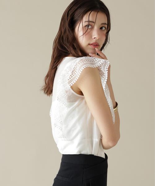 PINKY&DIANNE(ピンキーアンドダイアン)の「◆レーステープコンビブラウス(シャツ/ブラウス・レディース・ピンク/ホワイト・38)」の5枚目の写真