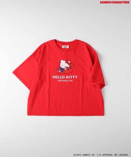 Right-on(ライトオン)の「Other(ソノタ)「サンリオキャラクターズ」プリントTシャツ(Tシャツ/カットソー・レディース・レッド/ホワイト・M/L/S)」の2枚目の写真