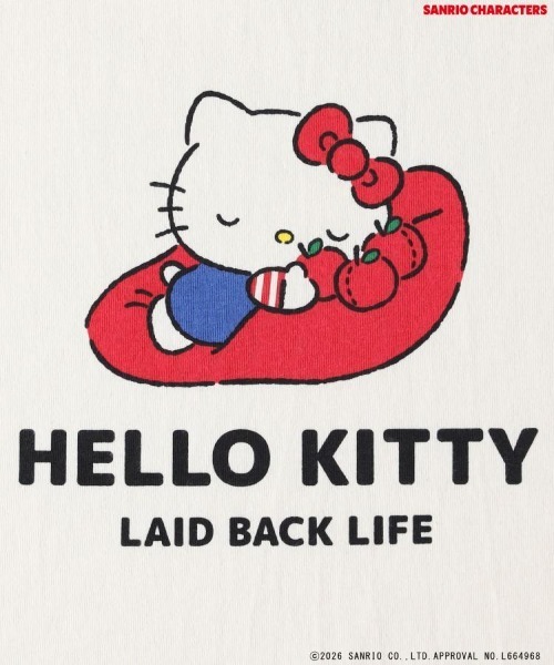 Right-on(ライトオン)の「Other(ソノタ)「サンリオキャラクターズ」プリントTシャツ(Tシャツ/カットソー・レディース・レッド/ホワイト・M/L/S)」の7枚目の写真