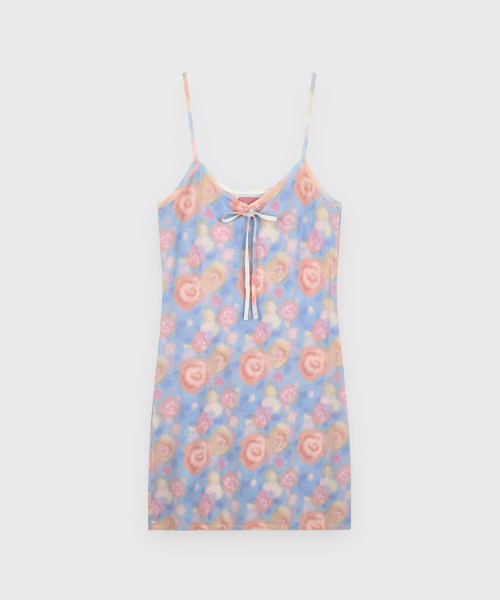 SINOON（シヌーン）の「Flower Print Sleeveless Knit Dress (Blue)（スカート・レディース・ブルー・FREE）」の4枚目の写真