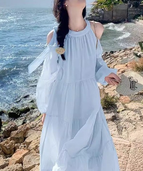 AMAJI(アマジ)の「オフショルダー ワンピース(ワンピース・レディース・ライトピンク/ライトブルー・SMALL/MEDIUM/LARGE/X-LARGE)」の6枚目の写真