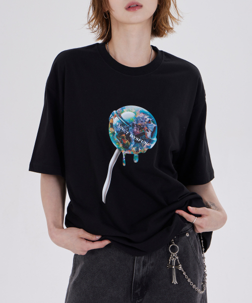 DYSFUNCT(ディスファンクト)の「WOLF FLORAL CANDY T-SHIRT(BLACK)(Tシャツ/カットソー・レディース・その他・SMALL/MEDIUM/LARGE)」の3枚目の写真