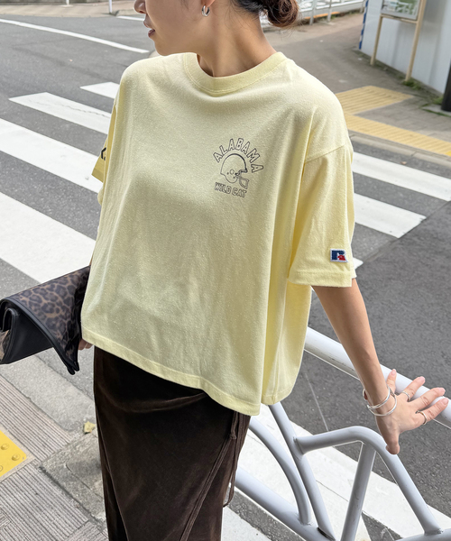 JACKSON MATISSE(ジャクソンマティス)の「別注【RUSSELL ATHLETIC *JM for JS】TCRテンジクロゴS/S(Tシャツ/カットソー・レディース・イエロー/ブラウン/チャコールグレー/ブラック系その他・FREE)」の4枚目の写真