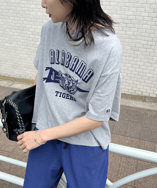 JACKSON MATISSE(ジャクソンマティス)の「別注【RUSSELL ATHLETIC *JM for JS】TCRテンジクロゴS/S(Tシャツ/カットソー・レディース・イエロー/ブラウン/チャコールグレー/ブラック系その他・FREE)」の16枚目の写真