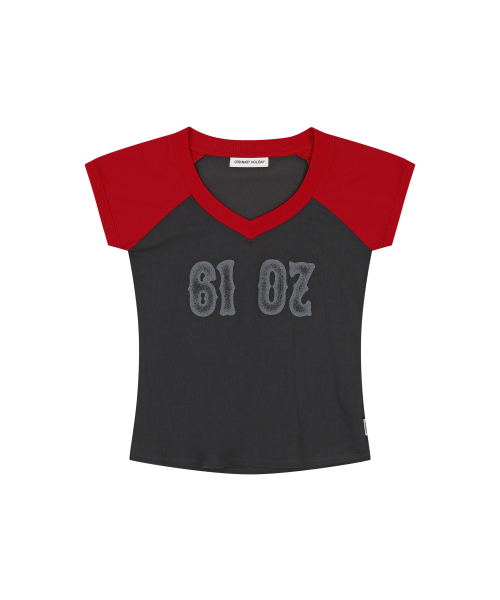 ORDINARY HOLIDAY（オーディナリー ホリデー）の「V NECK SLIM T-SHIRT [RED]（Tシャツ/カットソー・レディース・その他・FREE）」の3枚目の写真