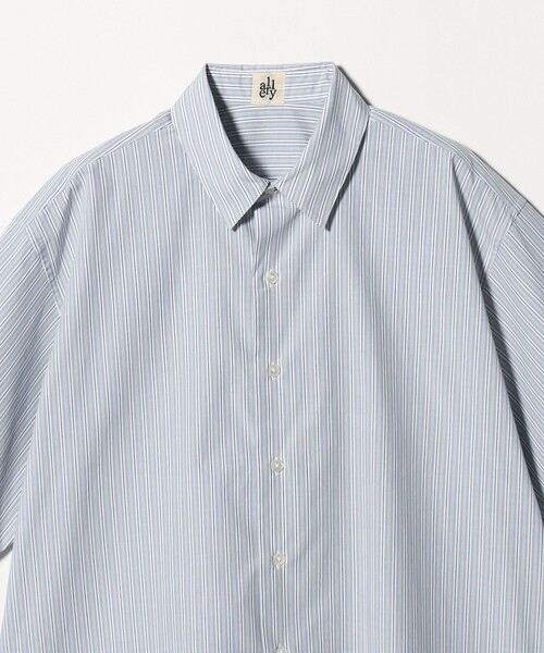 allery（アレリー）の「【別注】＜allery＞ストライプ ショートスリーブ シャツ（シャツ/ブラウス・メンズ・グレー系/ライトブルー・L/M/S）」の4枚目の写真