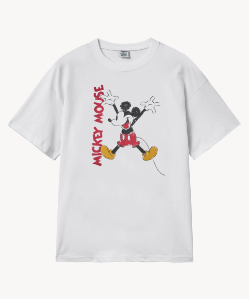 VTWO(ブイツー)の「ヴィンテージウォッシングジャンプ_ミッキー_ Tシャツ (ホワイト)(Tシャツ/カットソー・レディース・その他・LARGE/MEDIUM)」の2枚目の写真