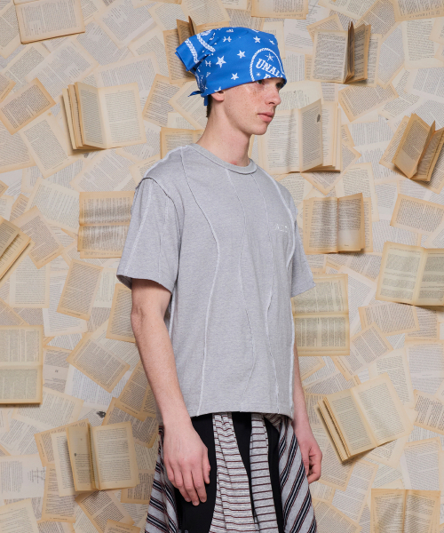 UNALLOYED(アナロイド)の「ウェーブオーバーロックTシャツ / グレー(Tシャツ/カットソー・メンズ・その他・SMALL/MEDIUM/LARGE)」の2枚目の写真