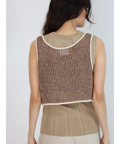 FIKA.(フィーカ)の「Mix knit tank top(その他トップス・レディース・ブラウン/ダークブラウン・MEDIUM)」の4枚目の写真
