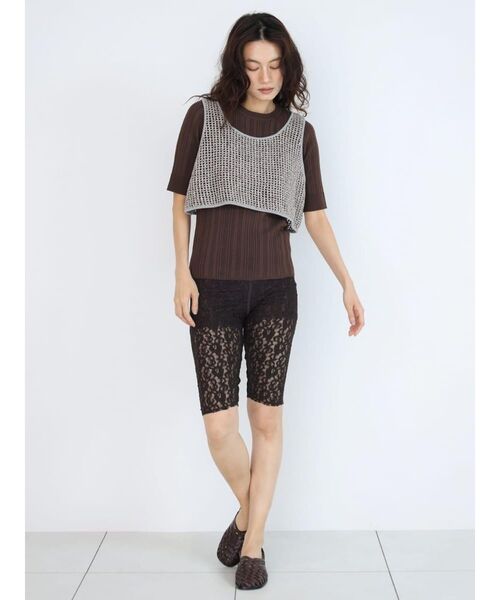 FIKA.(フィーカ)の「Mix knit tank top(その他トップス・レディース・ブラウン/ダークブラウン・MEDIUM)」の13枚目の写真