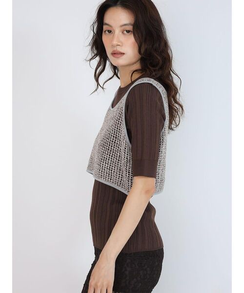 FIKA.(フィーカ)の「Mix knit tank top(その他トップス・レディース・ブラウン/ダークブラウン・MEDIUM)」の14枚目の写真