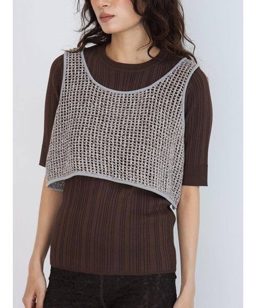 FIKA.(フィーカ)の「Mix knit tank top(その他トップス・レディース・ブラウン/ダークブラウン・MEDIUM)」の17枚目の写真